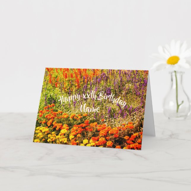 Cartão Jardim Flor Art Personalizado Aniversário (Planta pequena)