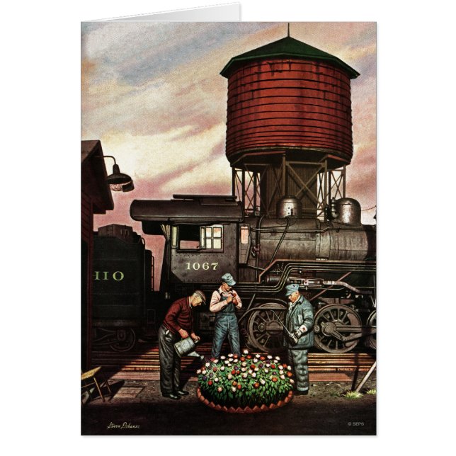 Cartão Jardim Flor do Comboio por Stevan Dohanos (Frente)