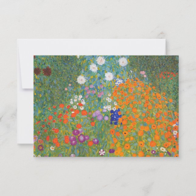 Cartão Jardim Flor (Gustav Klimt) (Frente)