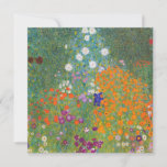 Cartão Jardim Flor (por Gustav Klimt)<br><div class="desc">Este design apresenta uma pintura do artista austríaco Gustav Klimt (1862-1918). É uma representação de um belo jardim floral no estilo impressionista típico de Klimt. As flores quase parecem estar transbordando, e é impossível não se sentir otimizado por sua beleza. A obra original foi concluída em 1907 e seu título...</div>