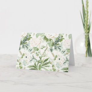 Cartão Jardim Floral Verde Suave com Flores Brancas