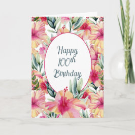 Cartão Jardim Hibiscus para o centésimo aniversário