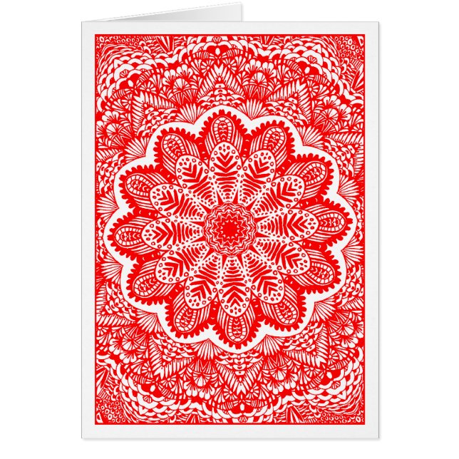 Cartão Jardim Kaliedoscope 04 - Vermelho (Frente)