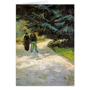Cartão Jardim Público com Casal por Vincent van Gogh Card