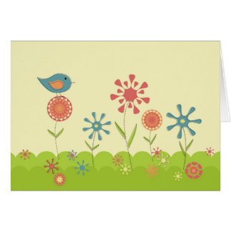 Cartão Jardim retro do primavera