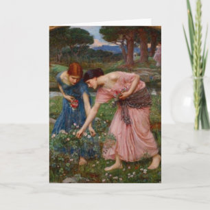 Cartão Jardim Romântico Vintage Mulheres Pré-Rafaelita