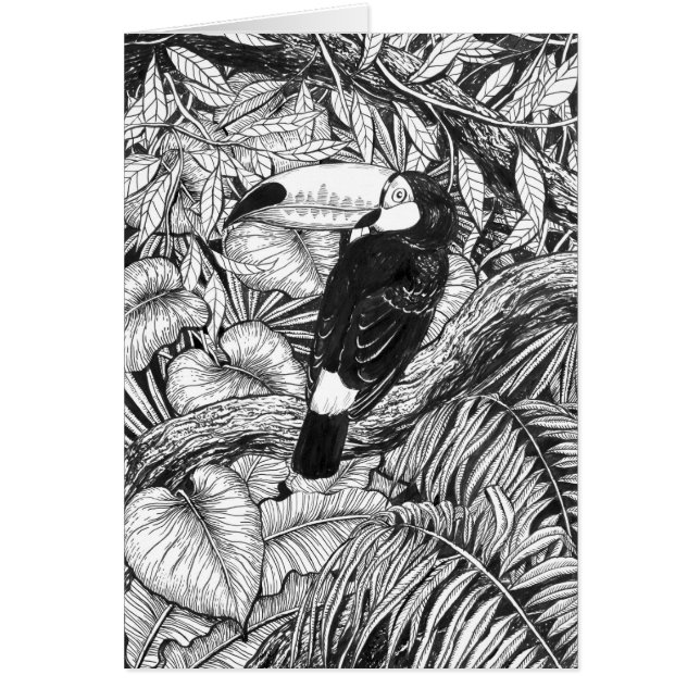 Cartão Jardim tropical tucano (Frente)