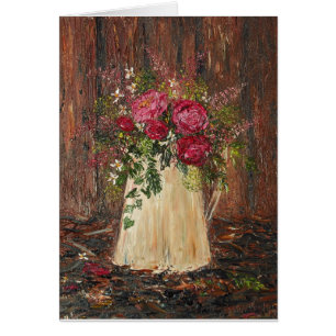 Cartão Jarro velho de flores