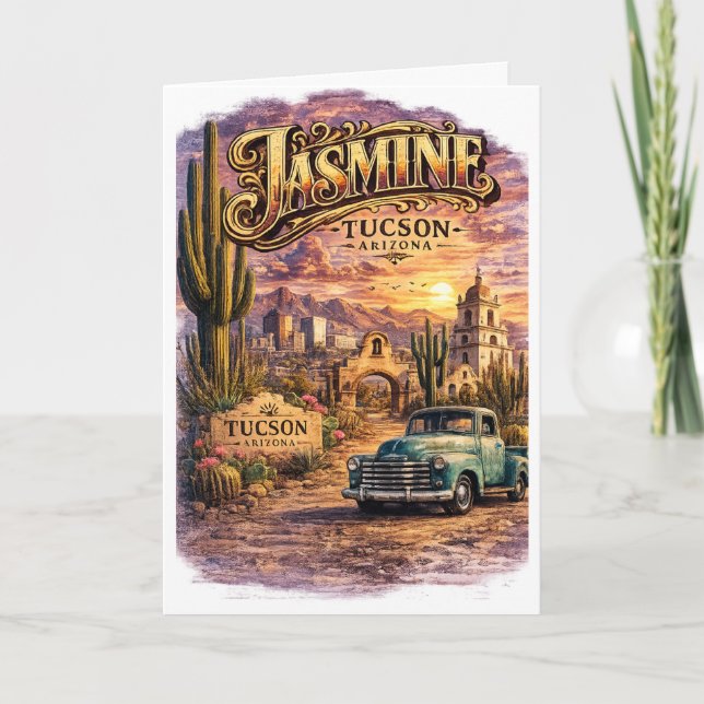 Cartão Jasmine Tucson Arizona Personalizado Sudoeste  (Frente)