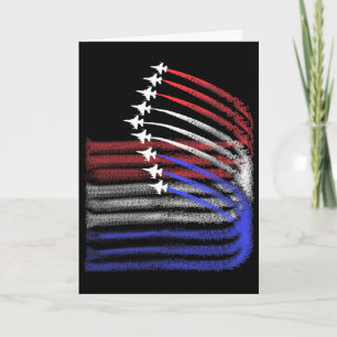 Cartão Jato de 4 de Julho Bandeira Americana Patriótica E