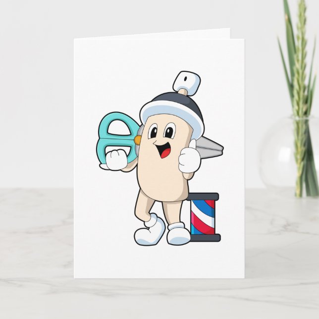 Cartão Jato de hairdresser com tesoura (Frente)