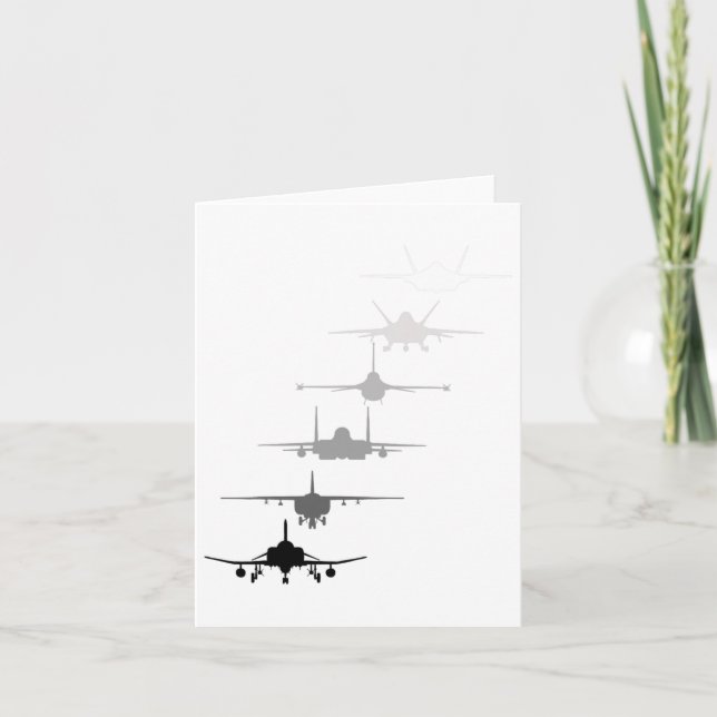 Cartão Jatos de Combatente da Força Aérea F-4 F-111 F-15  (Frente)