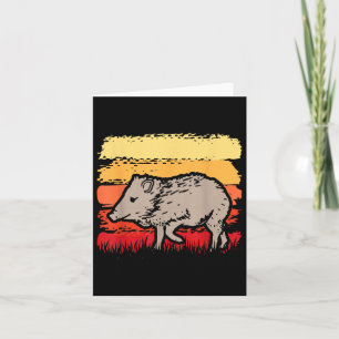 Cartão Javelina Retro Vintage Anos 80 Pôr do Sol Fofo Eng