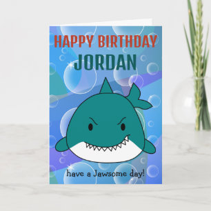 Cartão Jawsome Shark Birthday Personalizado