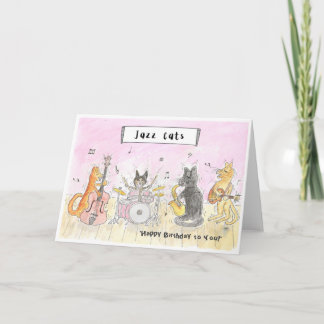 Cartão Jazz Cats Happy Birthday Card