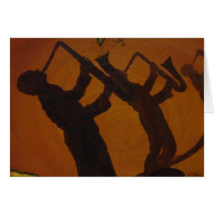 Cartão Jazz da arte de Brown Saxiphone
