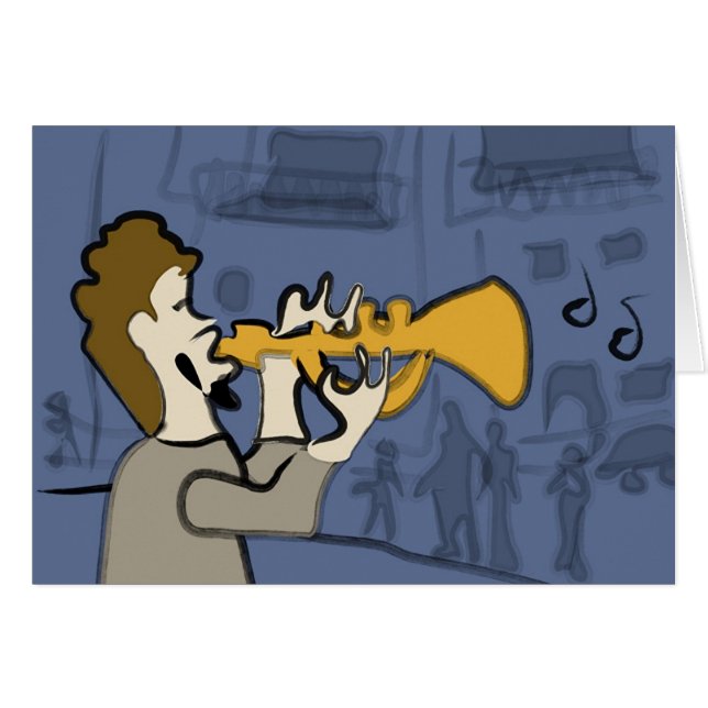 Cartão Jazz de Nova Orleães (Frente Horizontal)