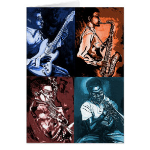 Cartão jazz e azuis