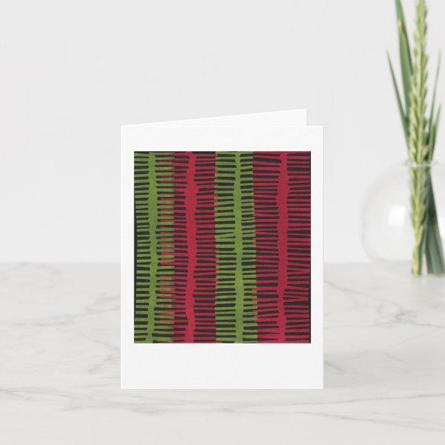 Cartão Jazzy red green abstract design (Frente)