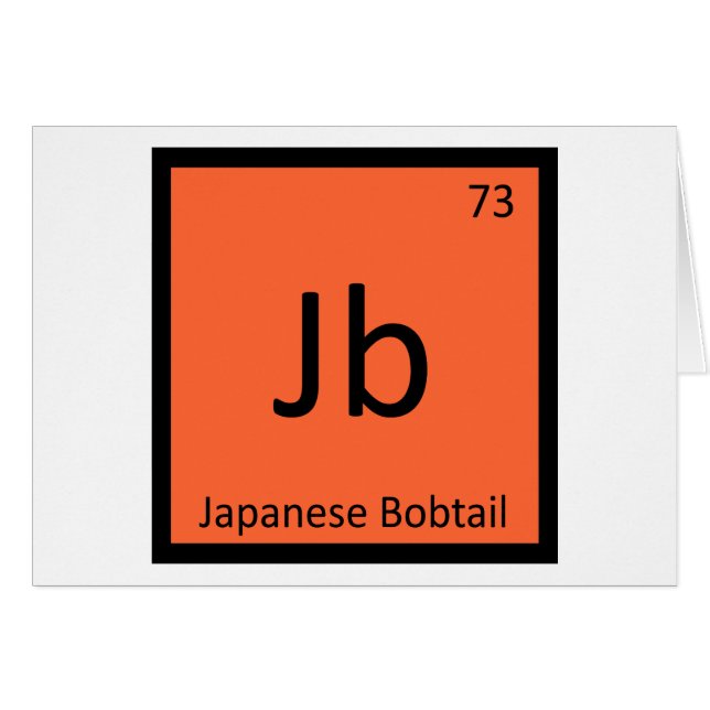 Cartão Jb - Gato Bobtail Japonês Elemento da Tabela Perió (Frente Horizontal)