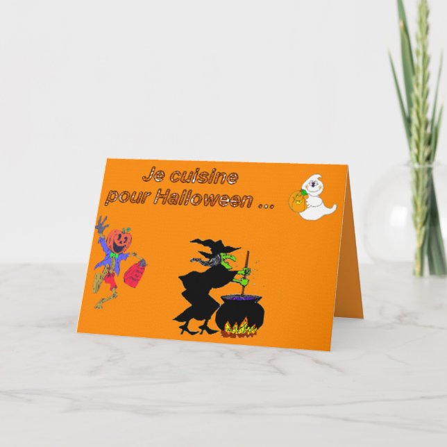 Cartão Je culisine pour Halloween - (Frente)
