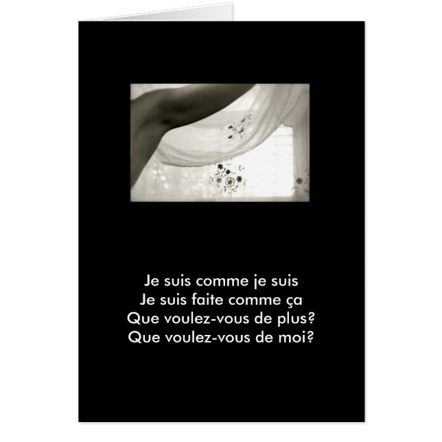 Cartão Je Suis Comme Je Suis (Frente)