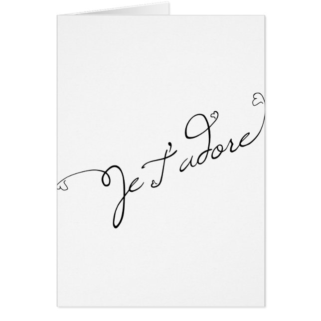 Cartão Je T adore (Frente)