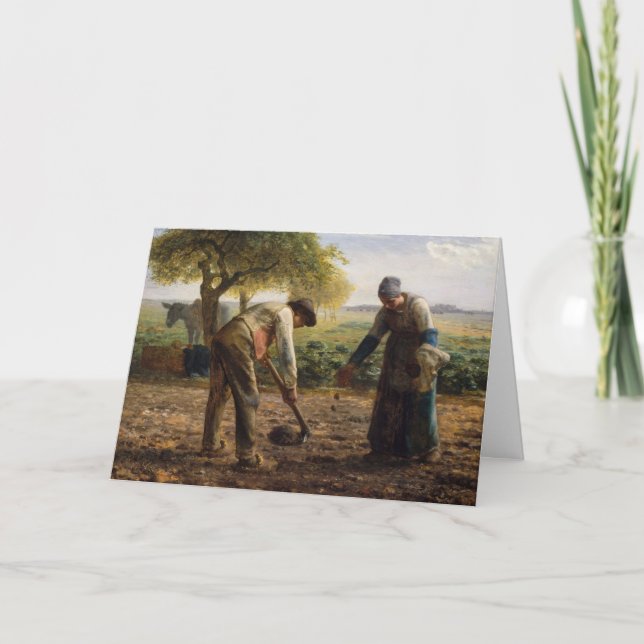 Cartão Jean-Francois Millet - Potato Planters (Frente)