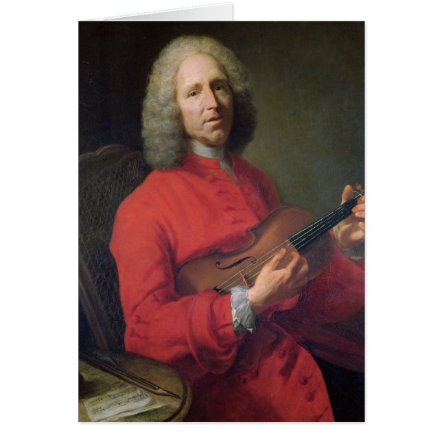 Cartão Jean-Philippe Rameau com um violino (Frente)