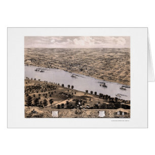Cartão Jefferson city, mapa panorâmico do MO - 1869