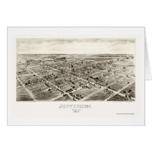Cartão Jefferson, mapa panorâmico do OH - 1901