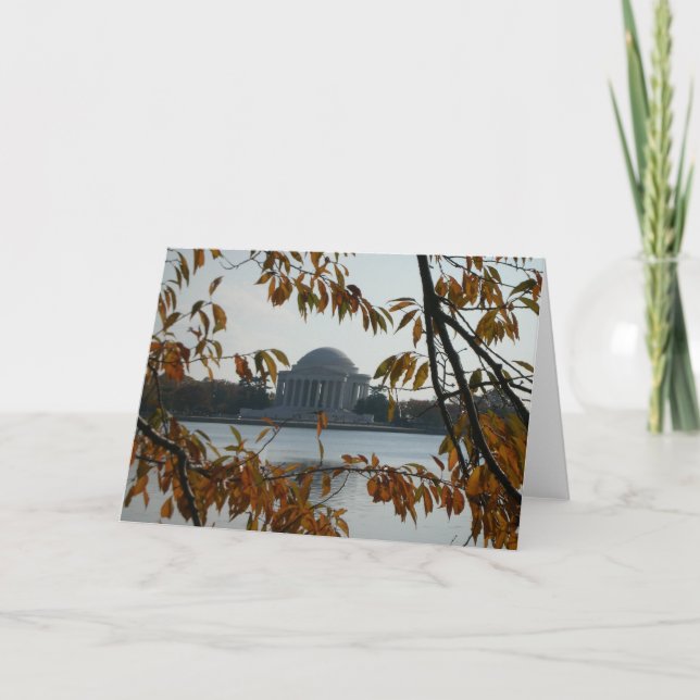 Cartão Jefferson Memorial in the Fall (Frente)