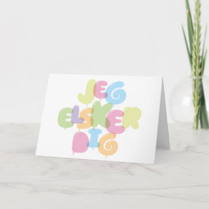 Cartão Jeg Elsker dig - Eu te amo em dinamarquês