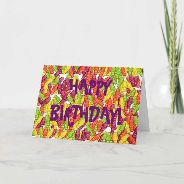 Cartão jelly baby collage, HAPPYBIRTHDAY! (Frente)