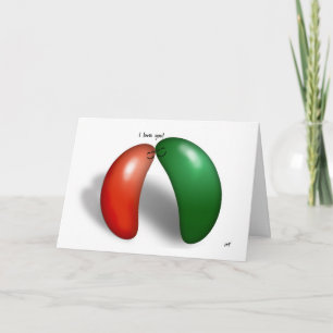 Cartão Jelly Beans. Eu te amo! Cartoon card.