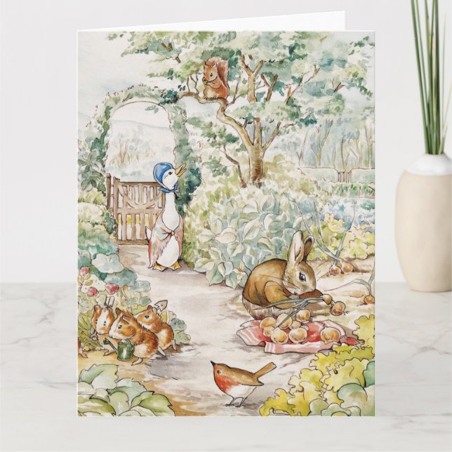 Cartão Jemima Puddle Duck no Jardim do Sr. Mc Gregor (Frente)