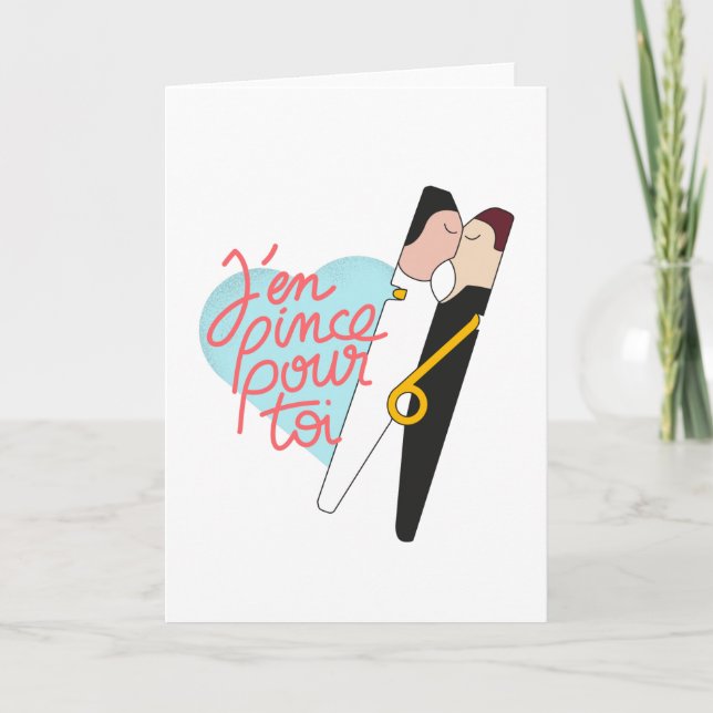 Cartão J'en pince pour toi (Frente)