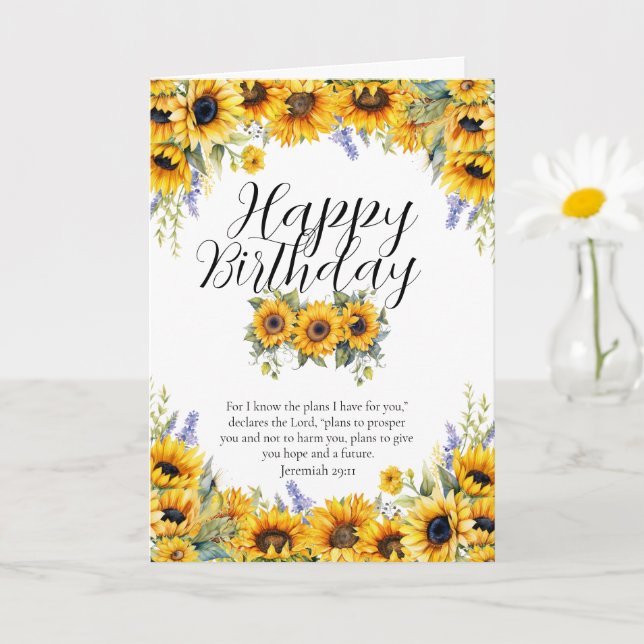 Cartão Jeremiah 29:11 Birthday Card (Planta pequena)