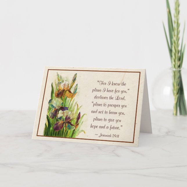 Cartão Jeremiah 29:11 Eu sei os planos que tenho para voc (Frente)