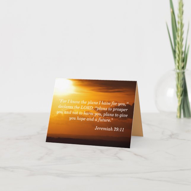 Cartão Jeremiah 29:11 Incentivo (Frente)