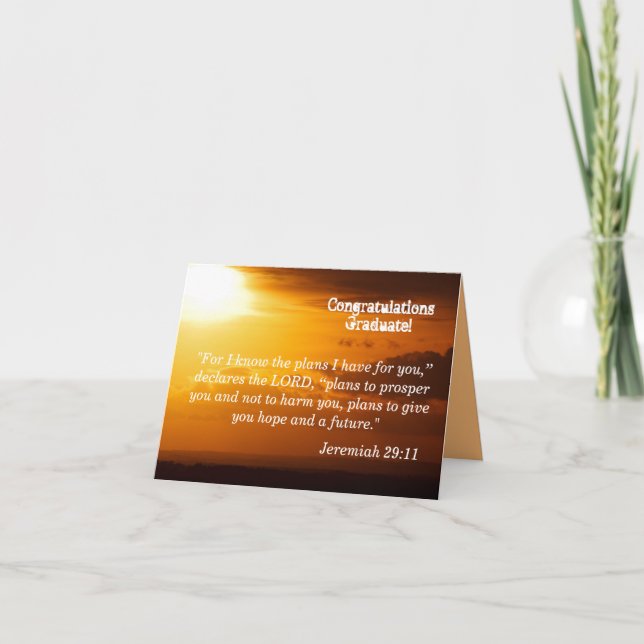 Cartão Jeremiah 29:11 Incentivo (Frente)