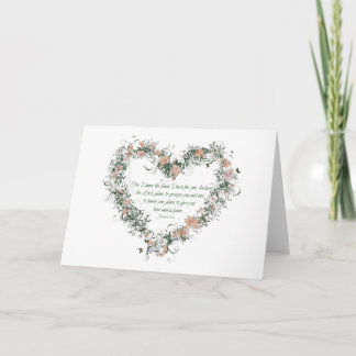 Cartão Jeremiah 29:11 Placa de Coração Flor