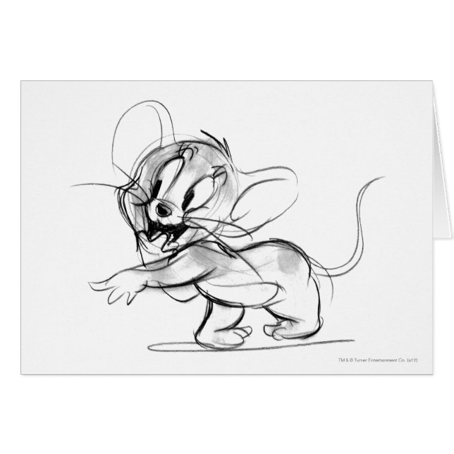 Cartão Jerry Bashful Sketch (Frente Horizontal)
