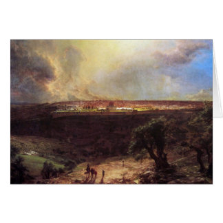 Cartão Jerusalem do Monte das Oliveiras pela igreja