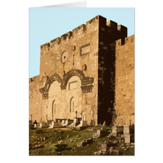 Cartão Jerusalém - Porta do Compaixão (Frente)