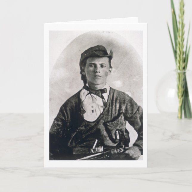 Cartão Jesse Woodson James (b/w photo) (Frente)