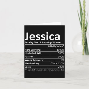Cartão Jessica Rition Nome Personalizado Engraçado Perfor