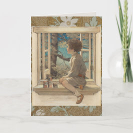 Cartão Jessie Wilcox Smith "Blocos de Sonho" Menino Janel
