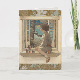 Cartão Jessie Wilcox Smith "Blocos de Sonho" Menino Janel