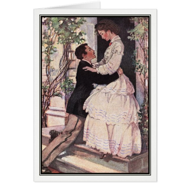 Cartão Jessie Willcox Smith - Laurie e Jo (Frente)